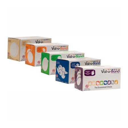 Fabrication Enterprises Val-u-Band Latex Free Exercise Band, 6 Yard Roll/Box, 5 Color Set 1540868